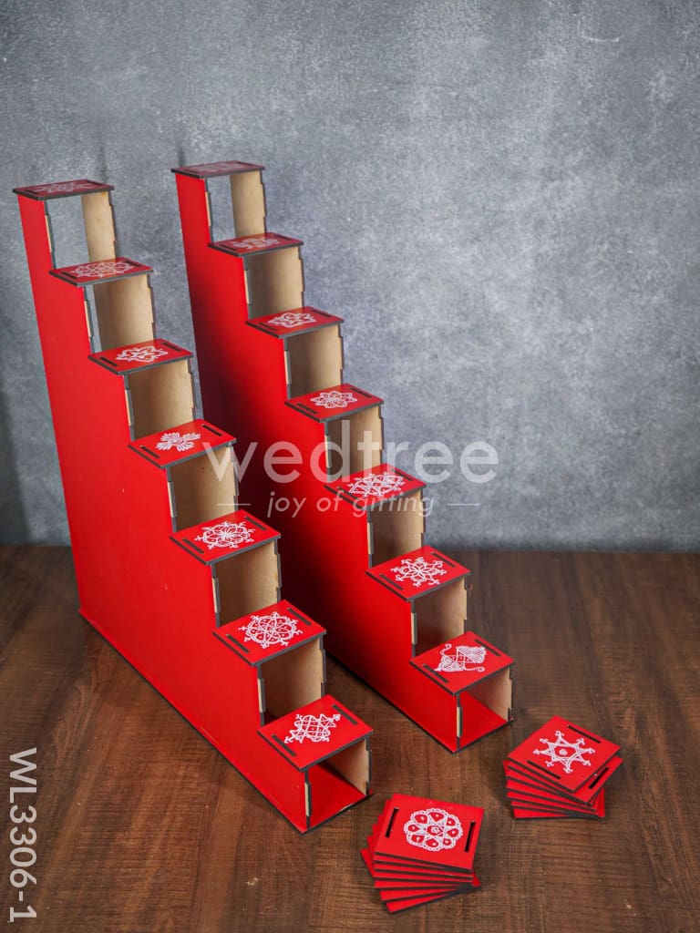 Dismantible 7 Step Diya Padi - Set of 2 - WL3306-1