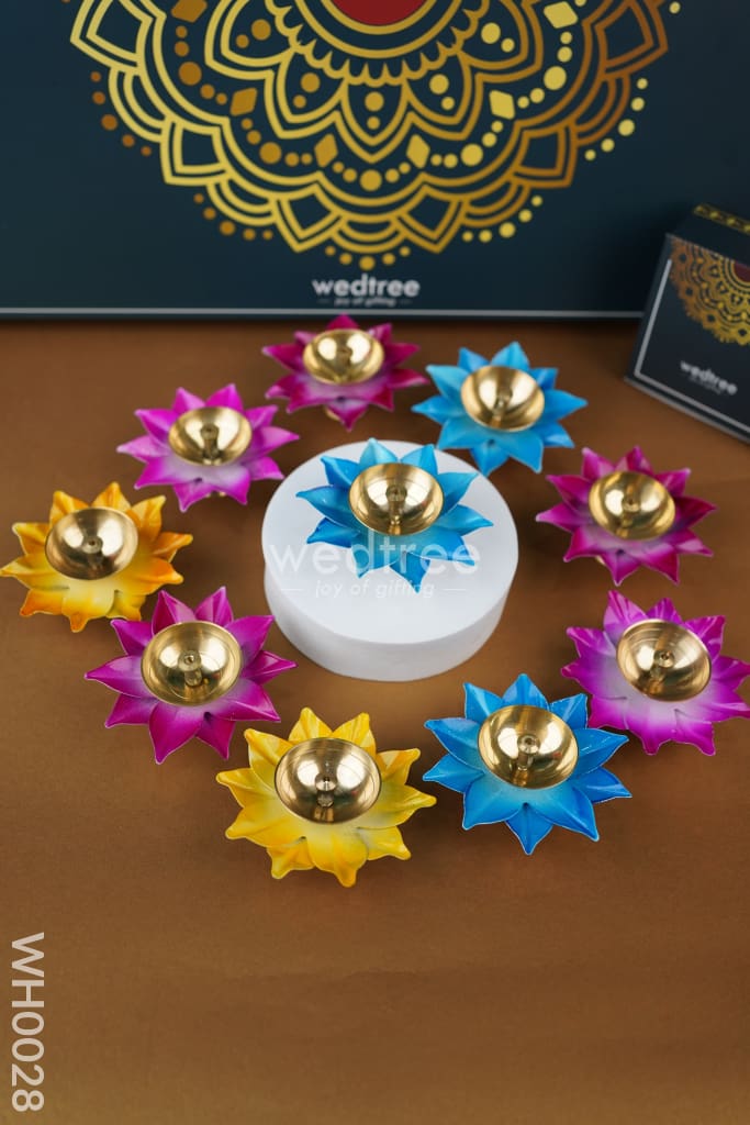 Diya Pack 5 - Brass Decorative Diya - Set of 10 - WH0028