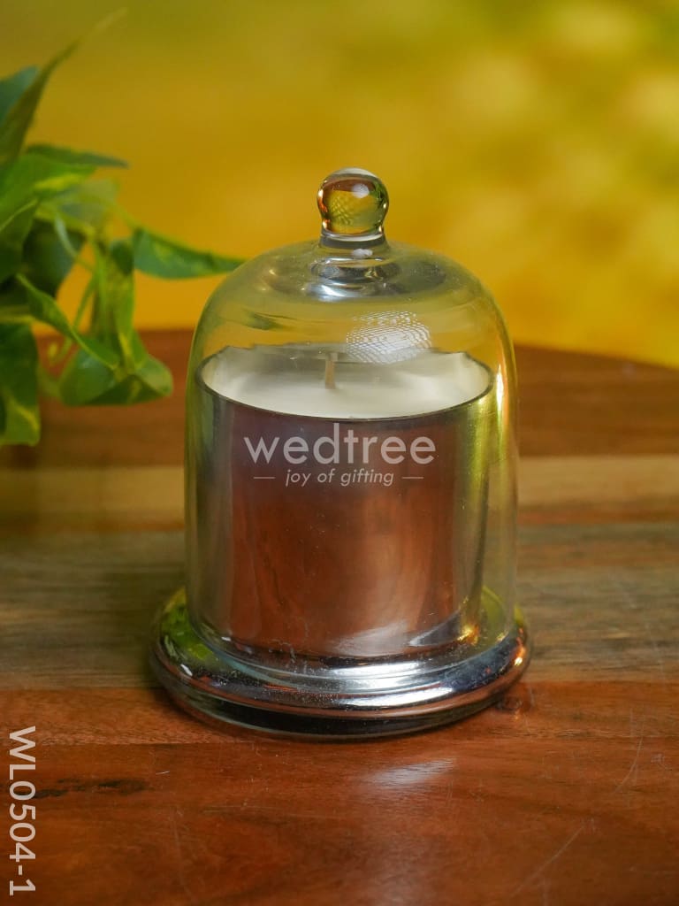 Domed Glass Scented Soy wax Jar (Metallic) - WL0504