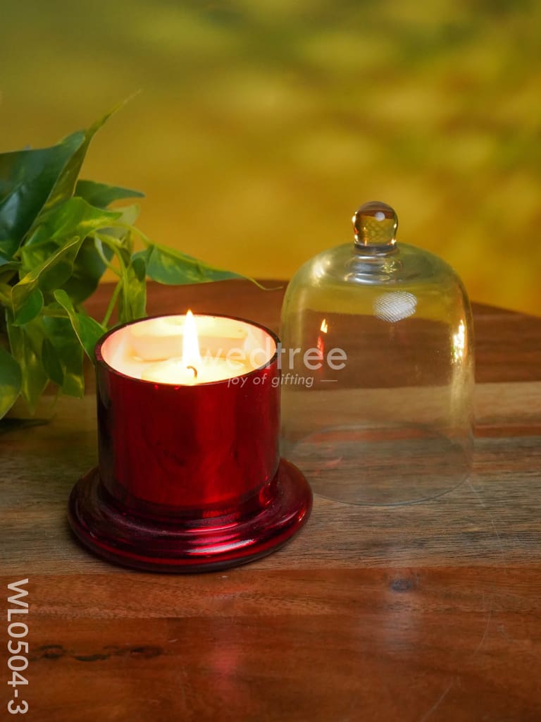 Domed Glass Scented Soy wax Jar (Metallic) - WL0504