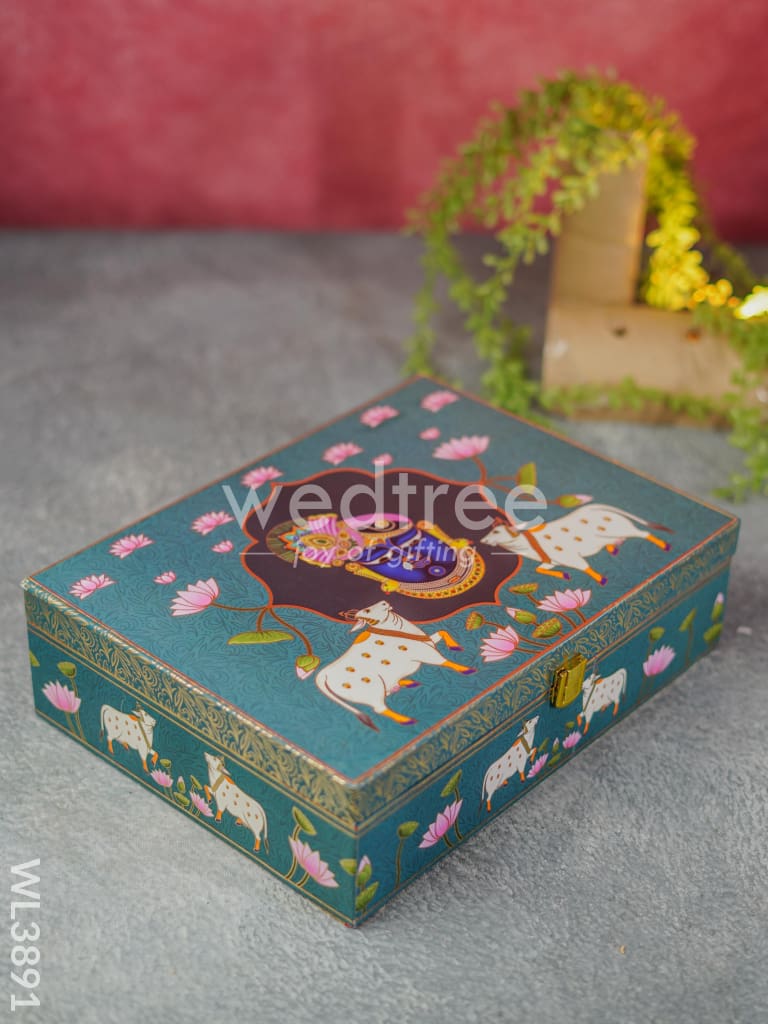 Dry Fruit Box ft. Shrinathji & 4 Glass Jars - WL3891