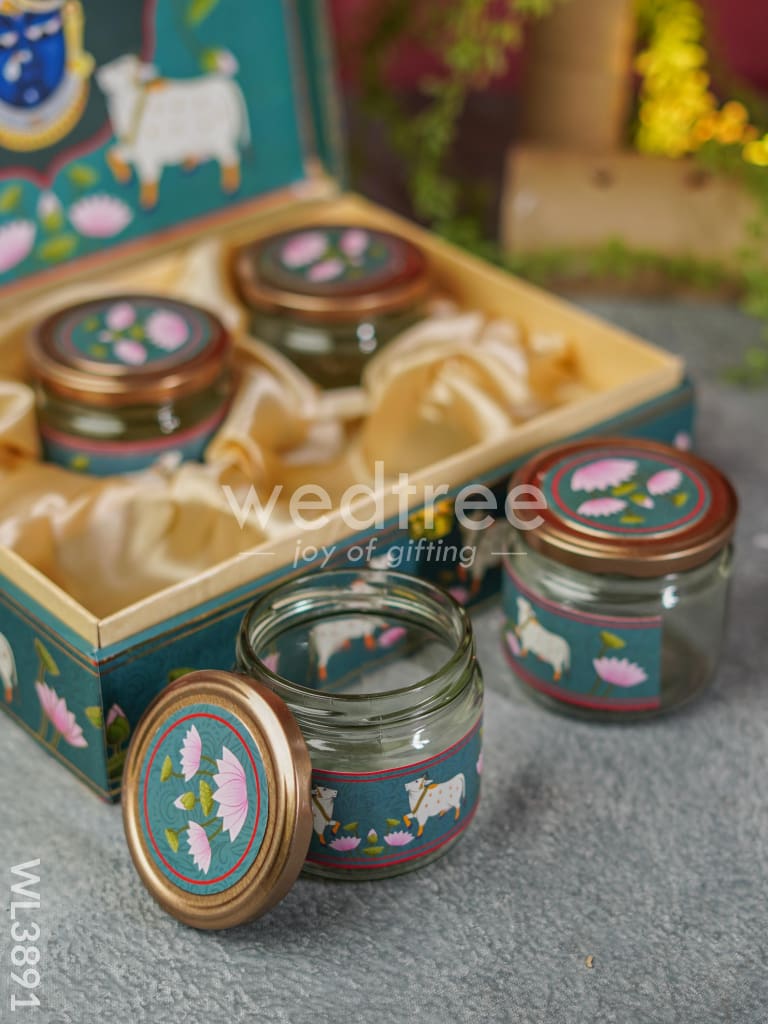 Dry Fruit Box ft. Shrinathji & 4 Glass Jars - WL3891