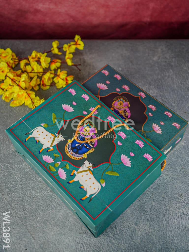Dry Fruit Box ft. Shrinathji & 4 Glass Jars - WL3891
