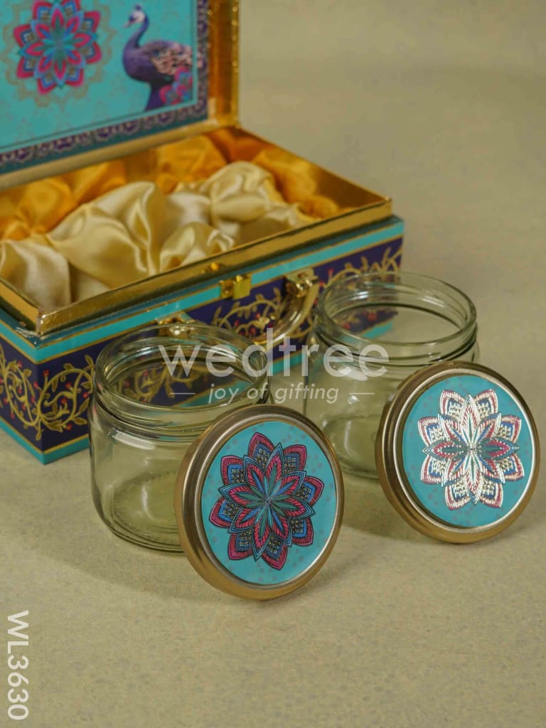 Dry Fruit Box with 2 Glass Jars - WL3630
