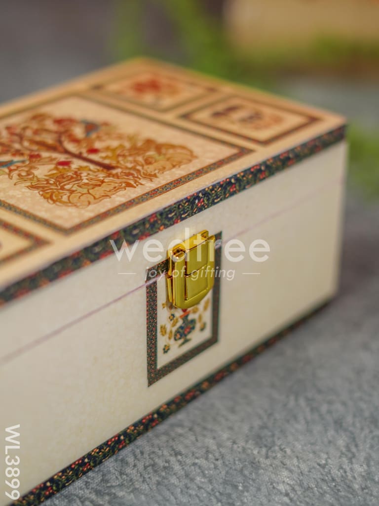Dry Fruit Box with Peacock and Tree - WL3899