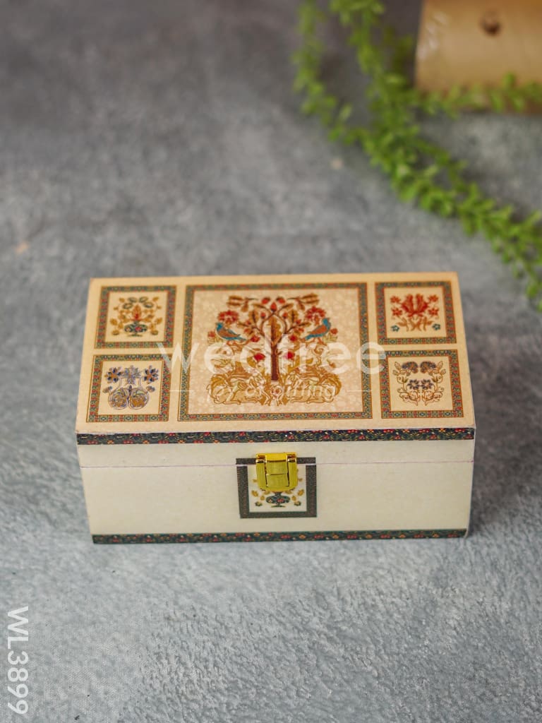 Dry Fruit Box with Peacock and Tree - WL3899