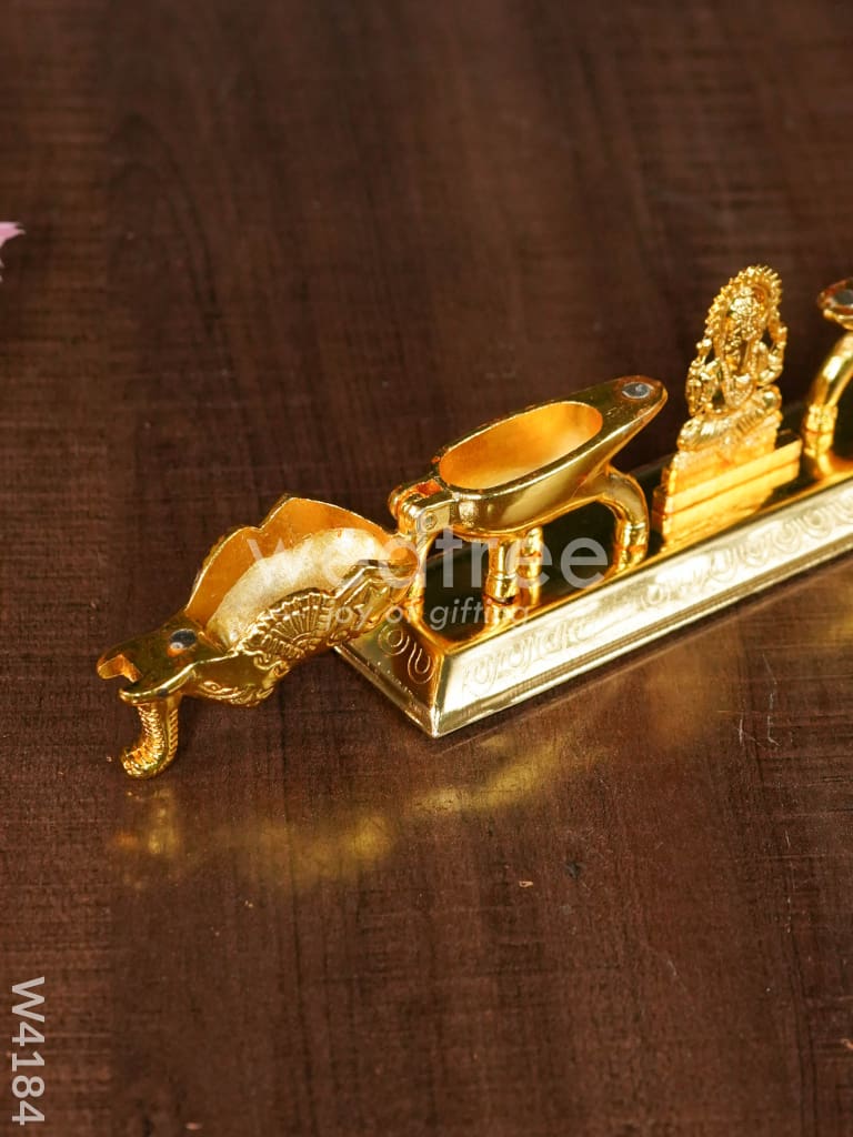 Elephant Double Kumkum holder with Ganesha - W4184