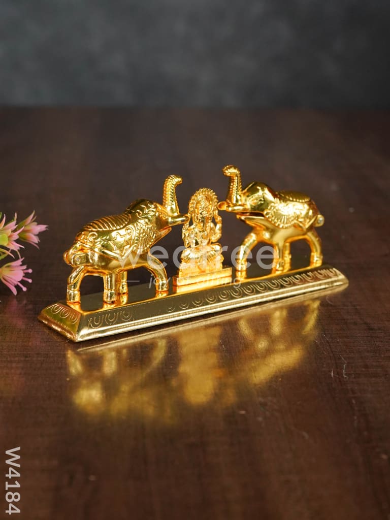 Elephant Double Kumkum holder with Ganesha - W4184