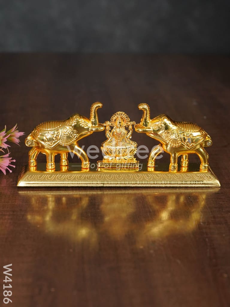 Elephant Double Kumkum holder with Lakshmi - W4186