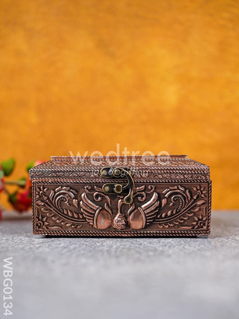 Elephant Embossed Dry Fruit Box - Square - 6X6Inches - WBG0134