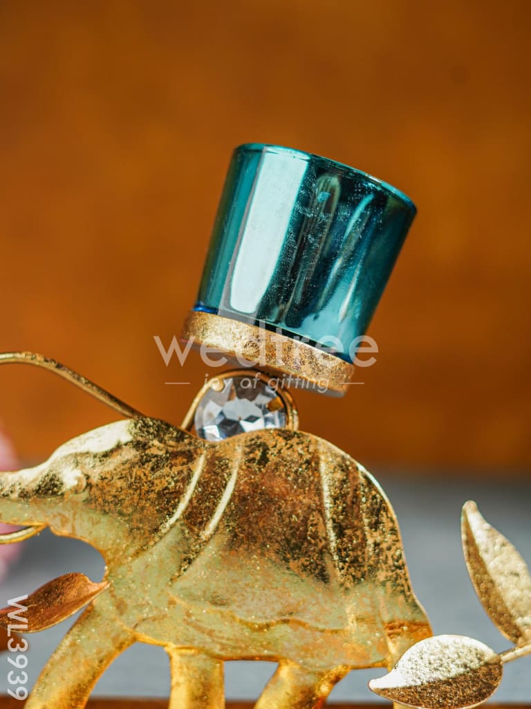 Elephant Stand with Glass Candle Holder - WL3939