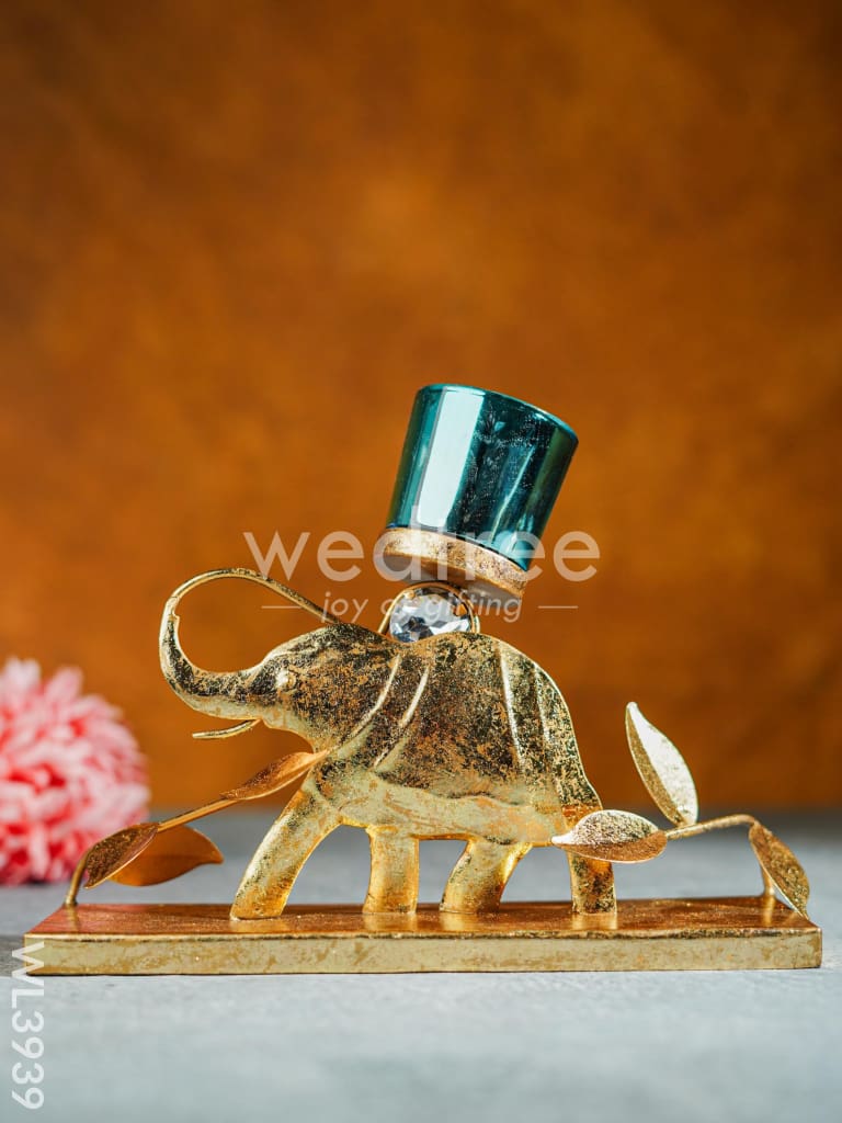 Elephant Stand with Glass Candle Holder - WL3939