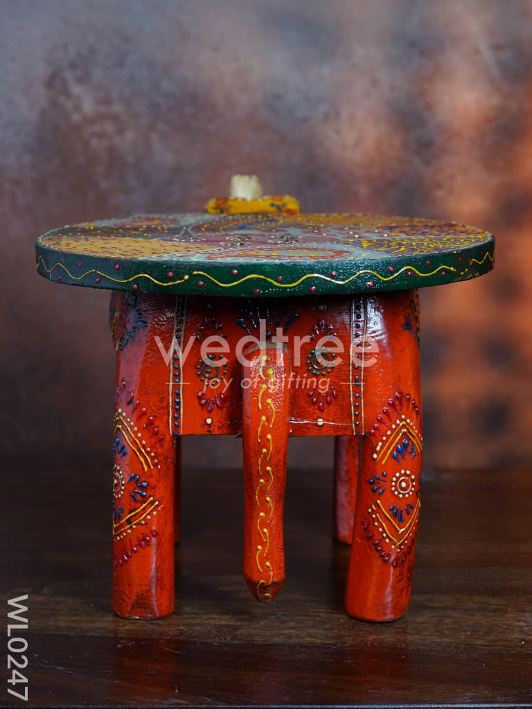 Elephant stool - 6 inch (Antique Orange) - WL0247