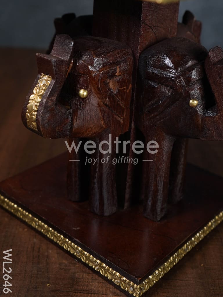 Elephant Stool with Brass Fitted Top - 8 inch - WL2646