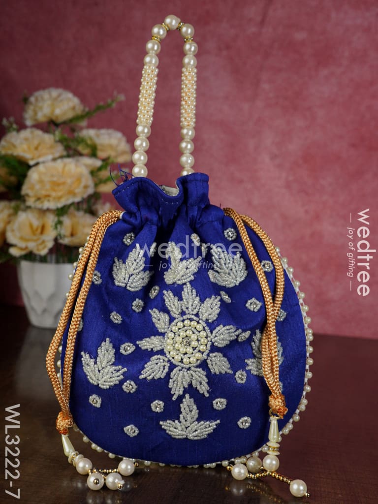 Embroidered Potli Bags with Beaded Handle - WL3222