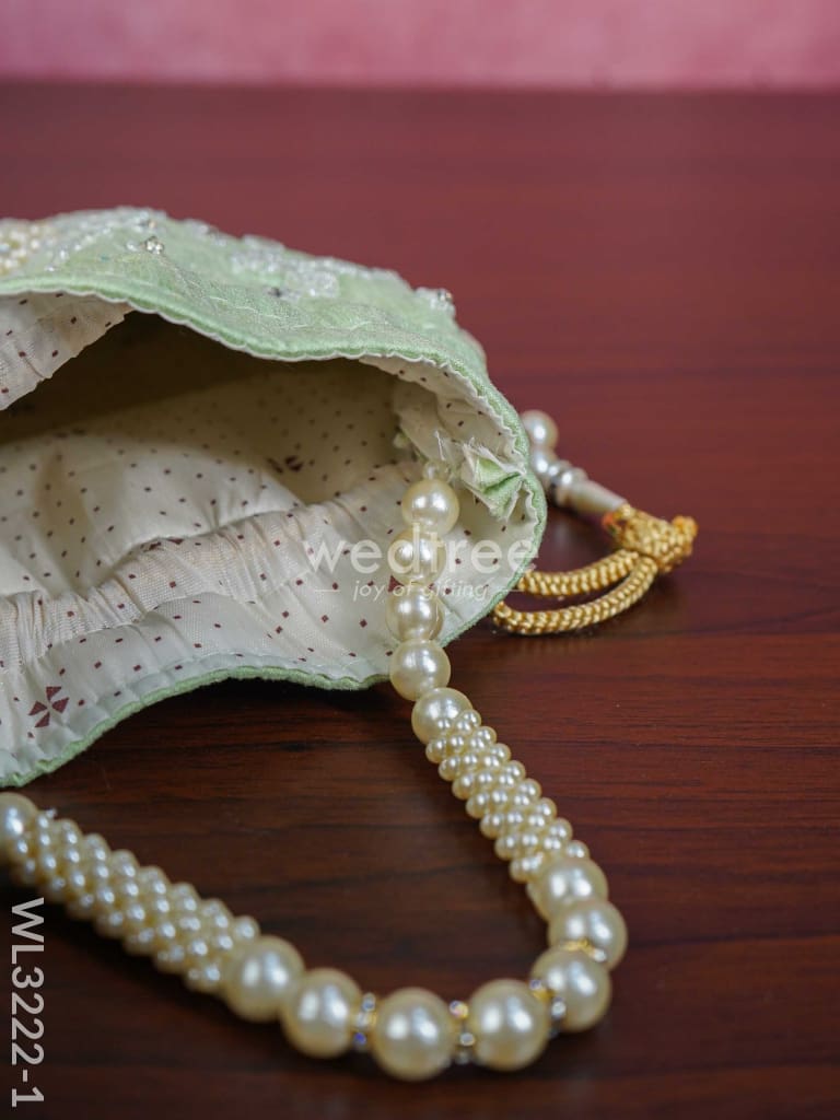 Embroidered Potli Bags with Beaded Handle - WL3222