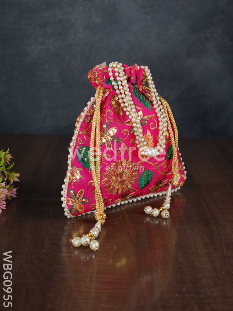 Embroidery Chamki Work Potli Bag - WBG0955