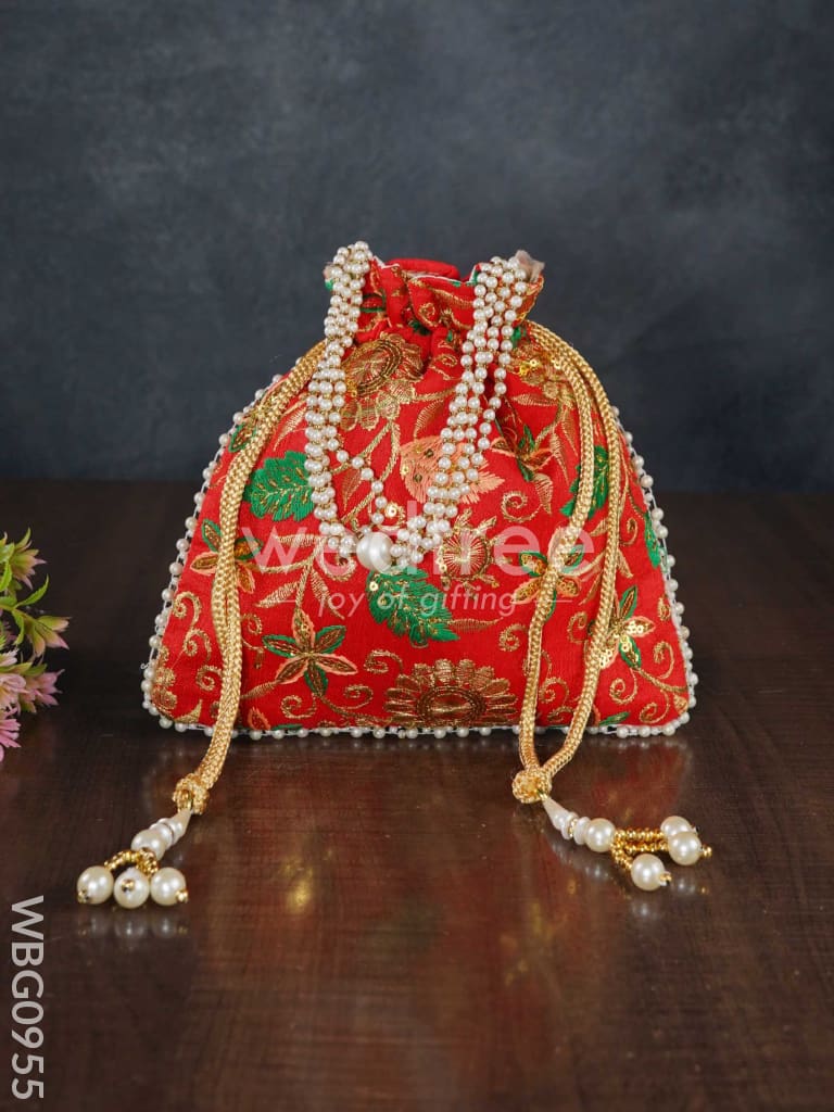 Embroidery Chamki Work Potli Bag - WBG0955
