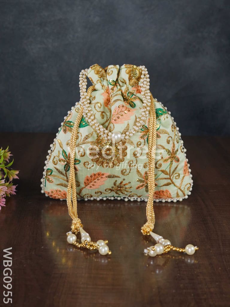 Embroidery Chamki Work Potli Bag - WBG0955