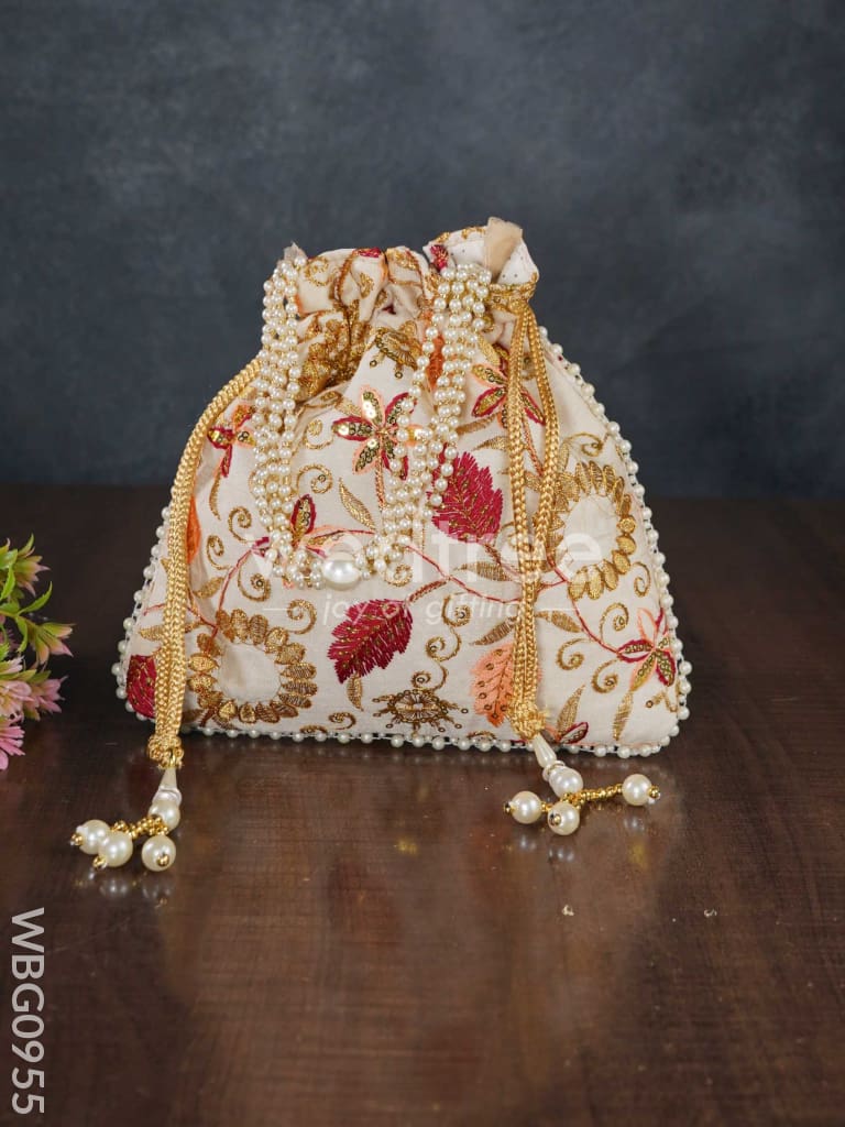 Embroidery Chamki Work Potli Bag - WBG0955