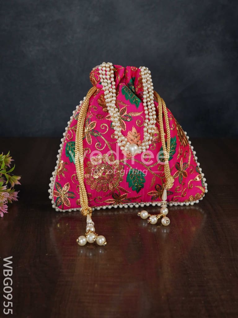 Embroidery Chamki Work Potli Bag - WBG0955