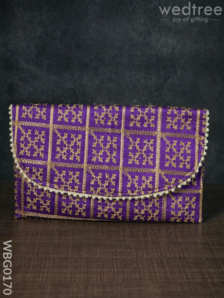 Embroidery Clutch Purse with Cross Design - WBG0170