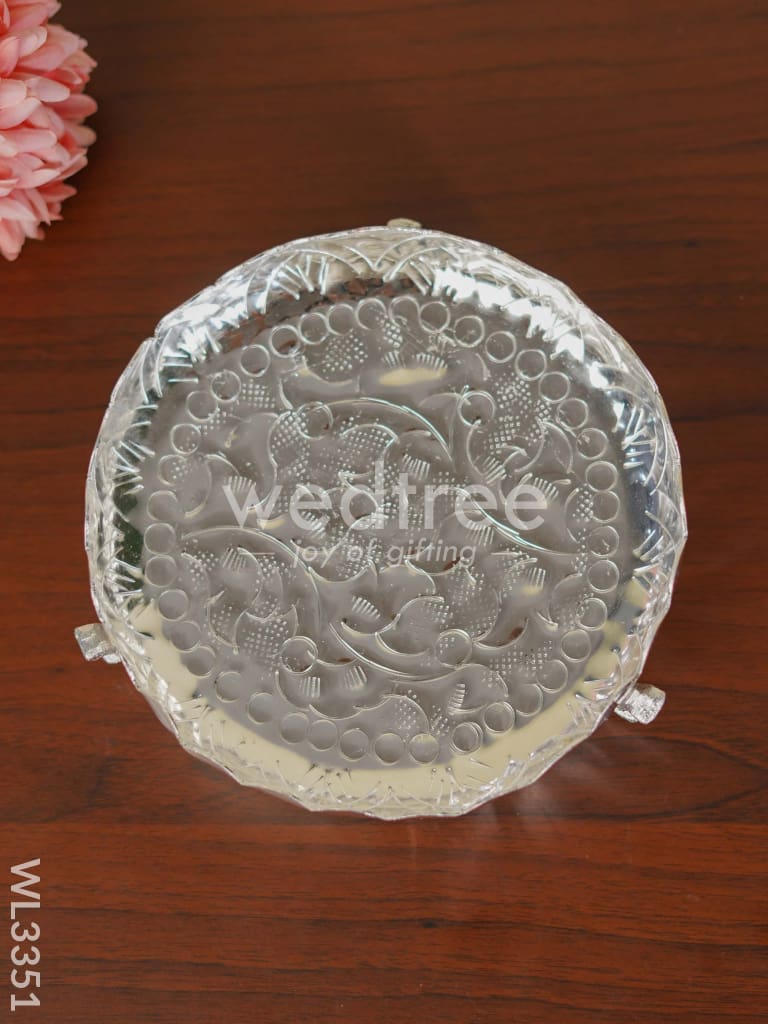 Fancy Pooja Tray with Elephant Stand - 8 inch - WL3351