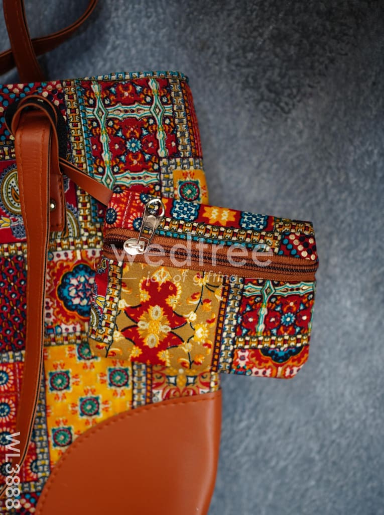 Faux Leather Hand Bag with Mini Coin Purse - WL3888
