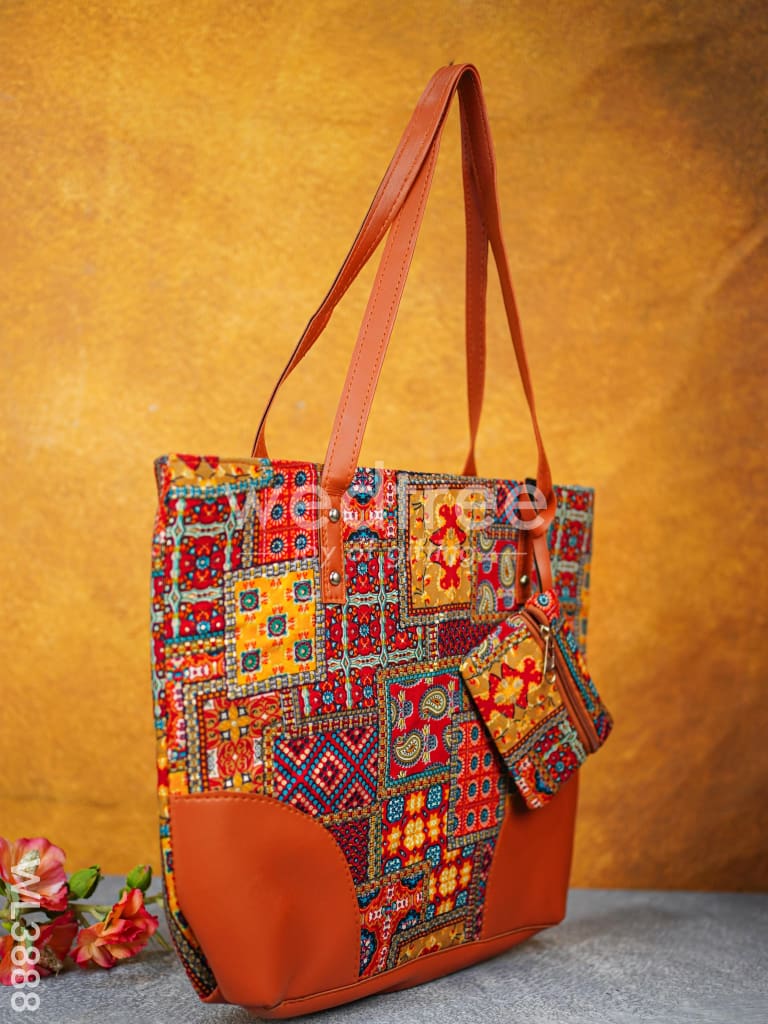 Faux Leather Hand Bag with Mini Coin Purse - WL3888