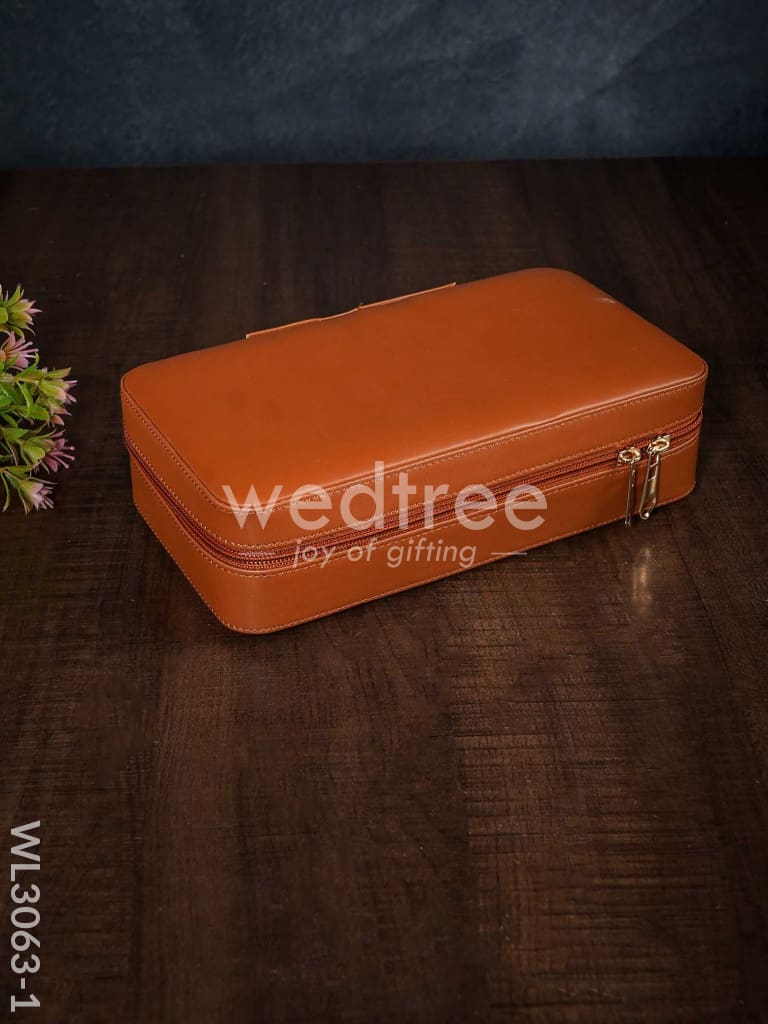 Faux Leather Jewel Box with Mirror - (8.7x5) - WL3063