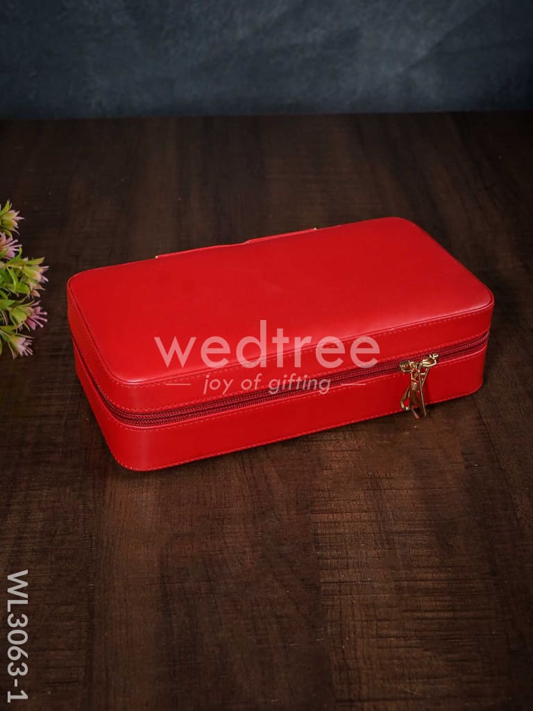 Faux Leather Jewel Box with Mirror - (8.7x5) - WL3063