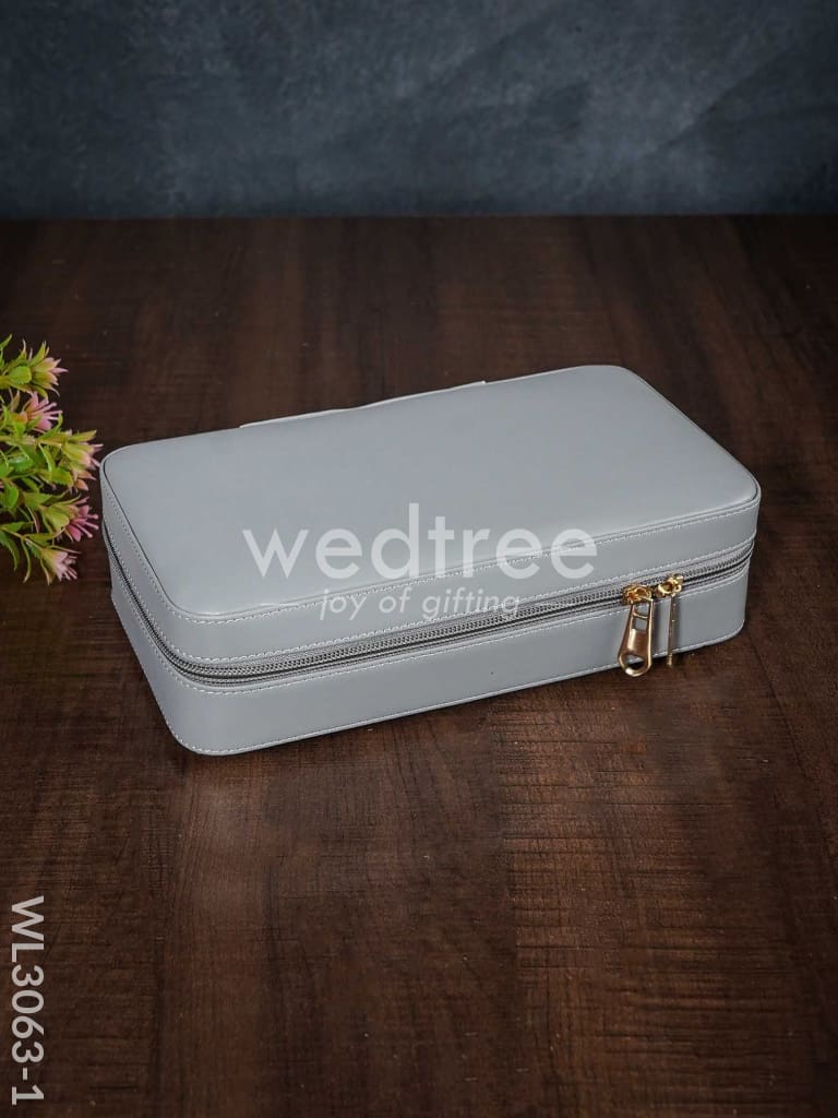 Faux Leather Jewel Box with Mirror - (8.7x5) - WL3063