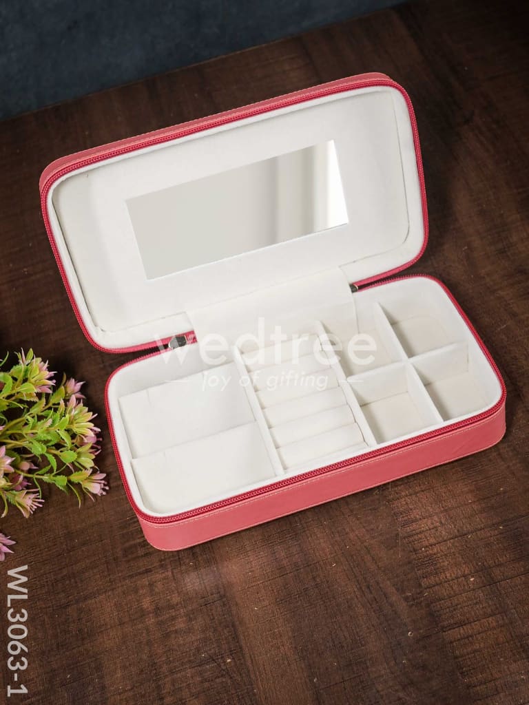 Faux Leather Jewel Box with Mirror - (8.7x5) - WL3063