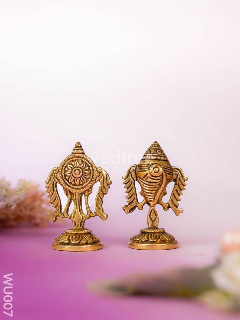Festive Combo - Brass tray with Diya & Shank & Chakra - WU007