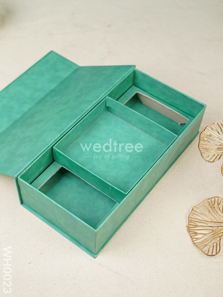 Flip Top Box - Green Flower Print Box - WH0023