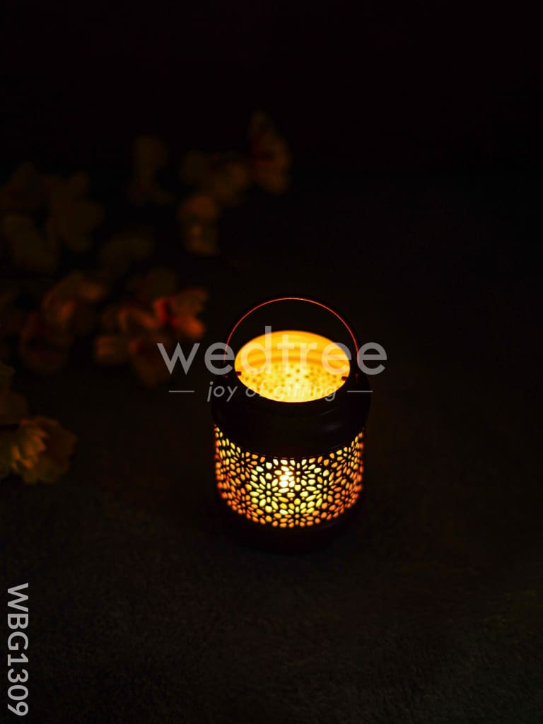 Floral Cylindrical Votive with Handle - WBG1309