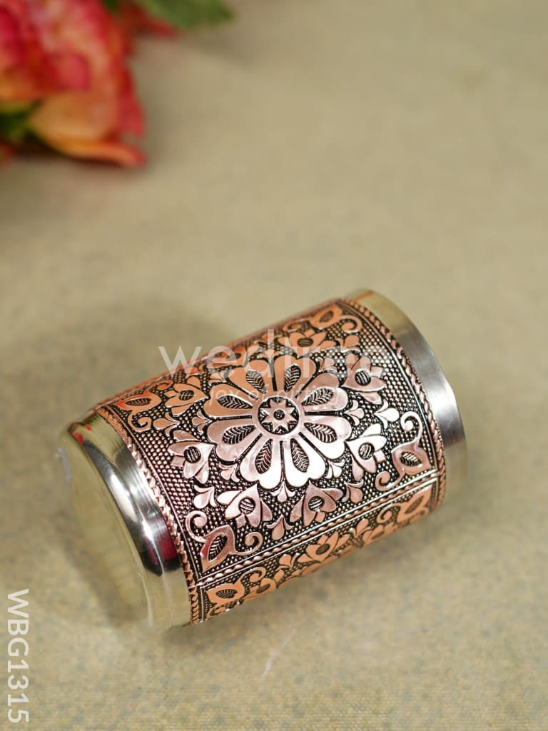 Floral Design Glass - Copper Finish - WBG1315