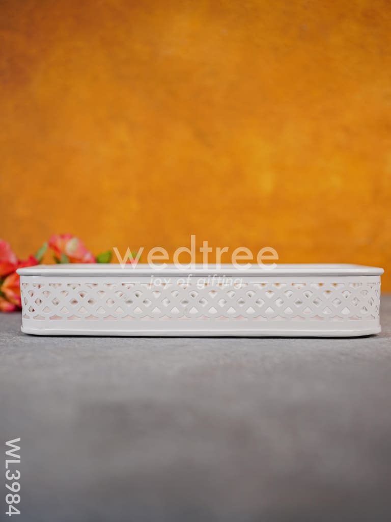 Floral Design Tray with White Frame - WL3984