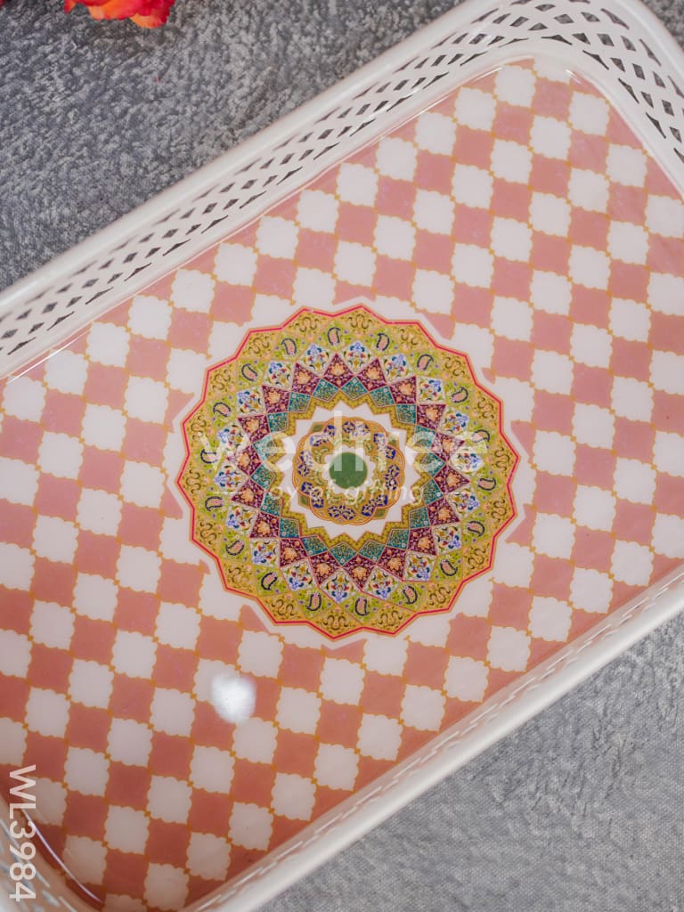 Floral Design Tray with White Frame - WL3984