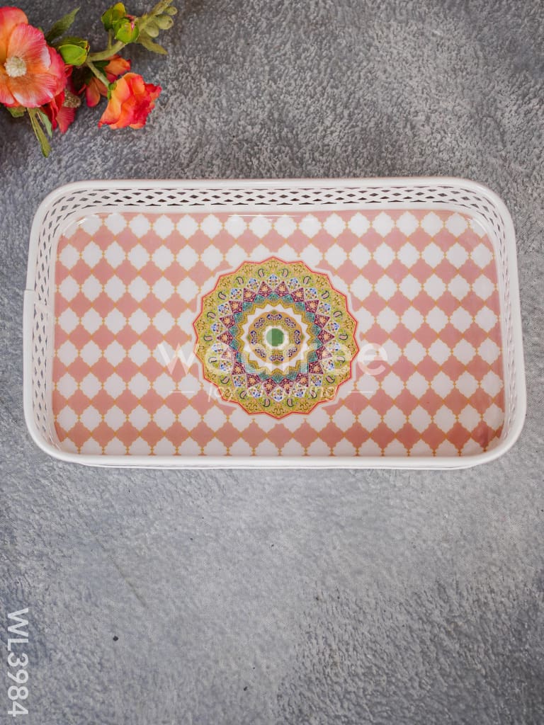 Floral Design Tray with White Frame - WL3984