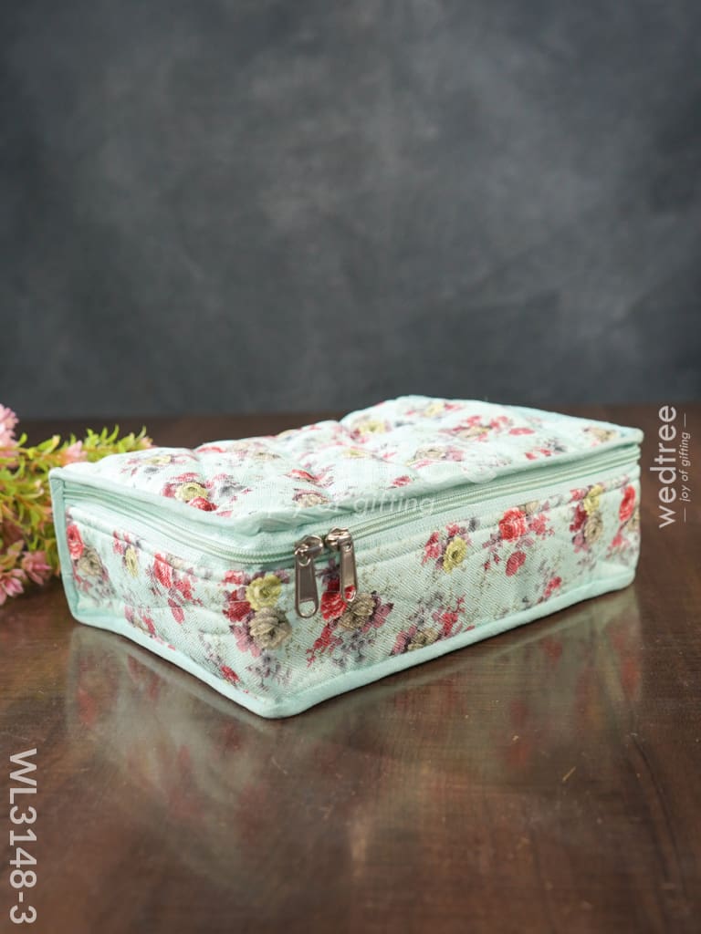 Floral Designed Jewel Pouch with Bangle Holder (10x7) - WL3148