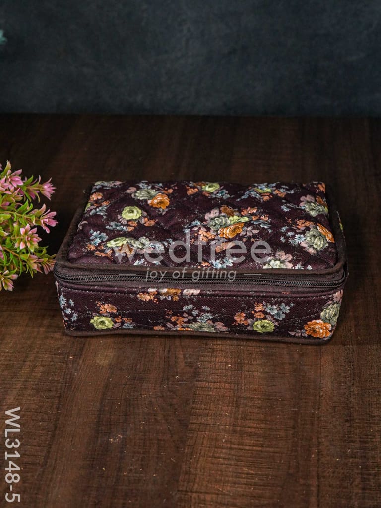 Floral Designed Jewel Pouch with Bangle Holder (10x7) - WL3148