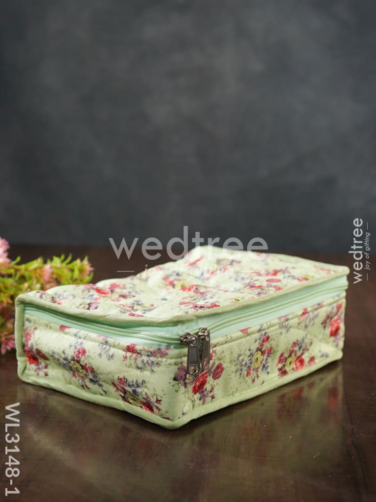 Floral Designed Jewel Pouch with Bangle Holder (10x7) - WL3148