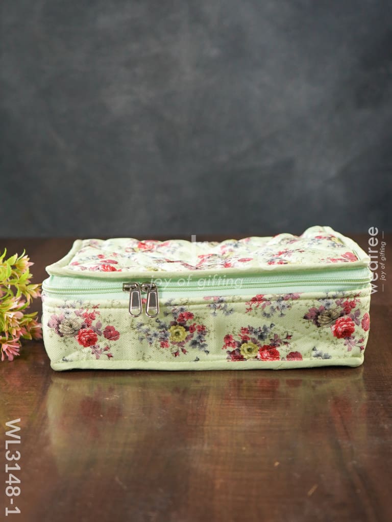 Floral Designed Jewel Pouch with Bangle Holder (10x7) - WL3148