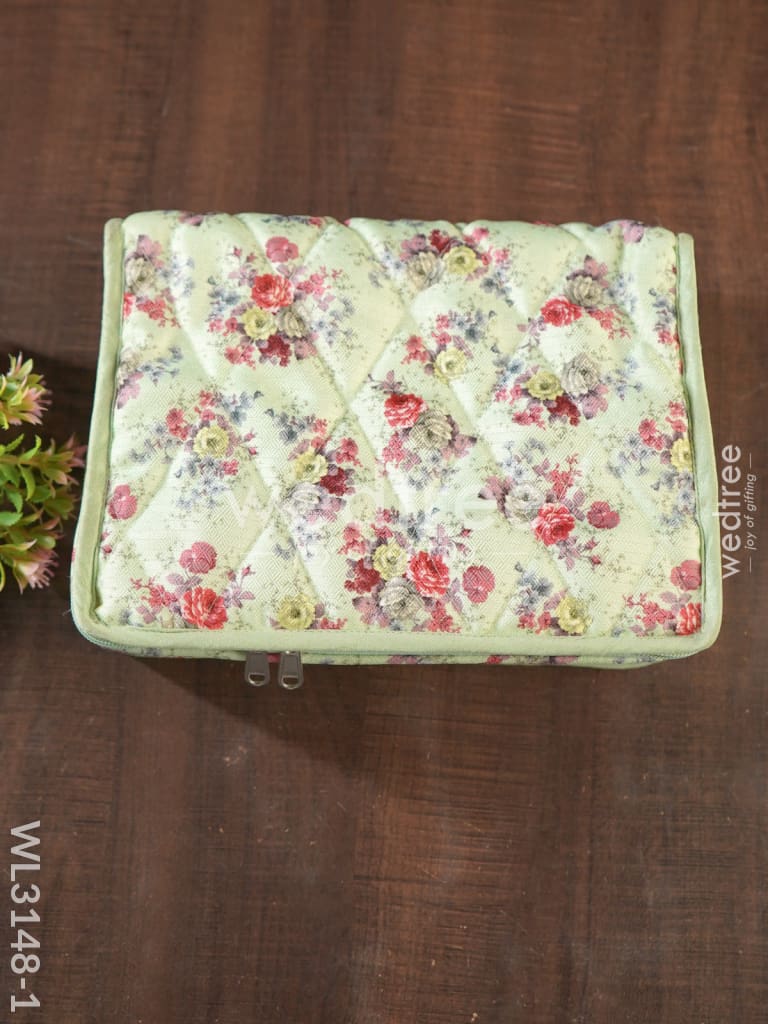 Floral Designed Jewel Pouch with Bangle Holder (10x7) - WL3148