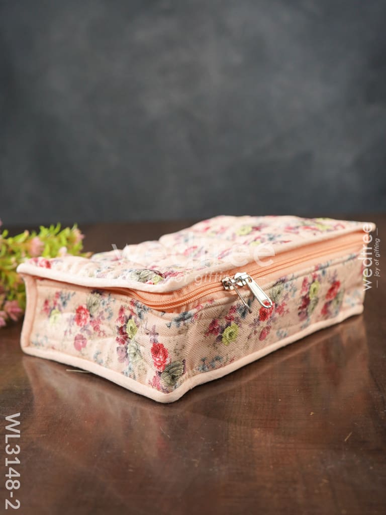 Floral Designed Jewel Pouch with Bangle Holder (10x7) - WL3148