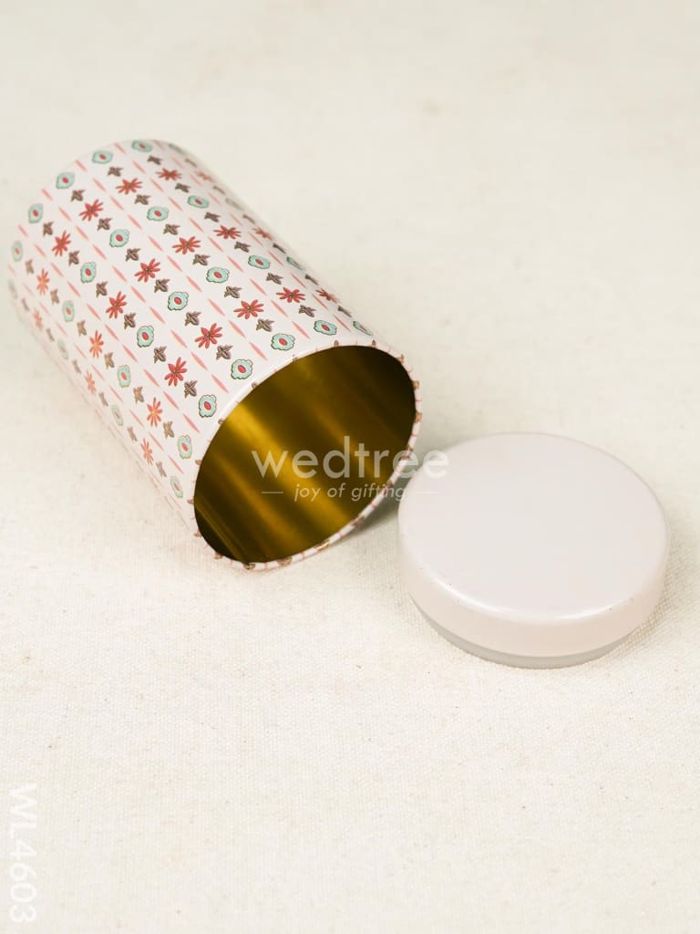 Floral Print Bag with Printed Tin Jars - Set of 2 - WL4603