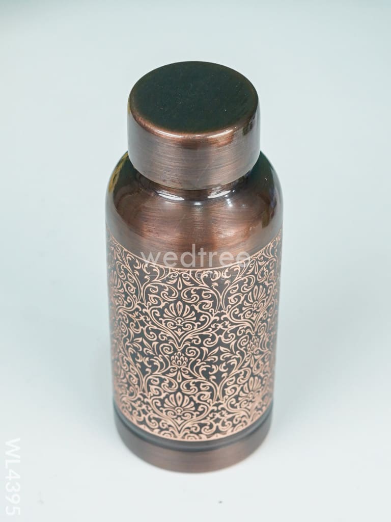Floral Printed Copper Bottle - 650 ml - WL4395