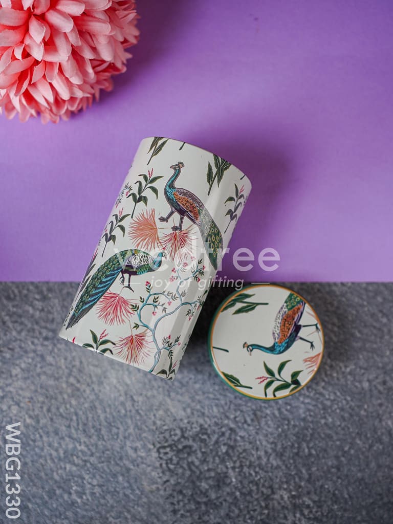 Floral Printed Tin Jar - WBG1330