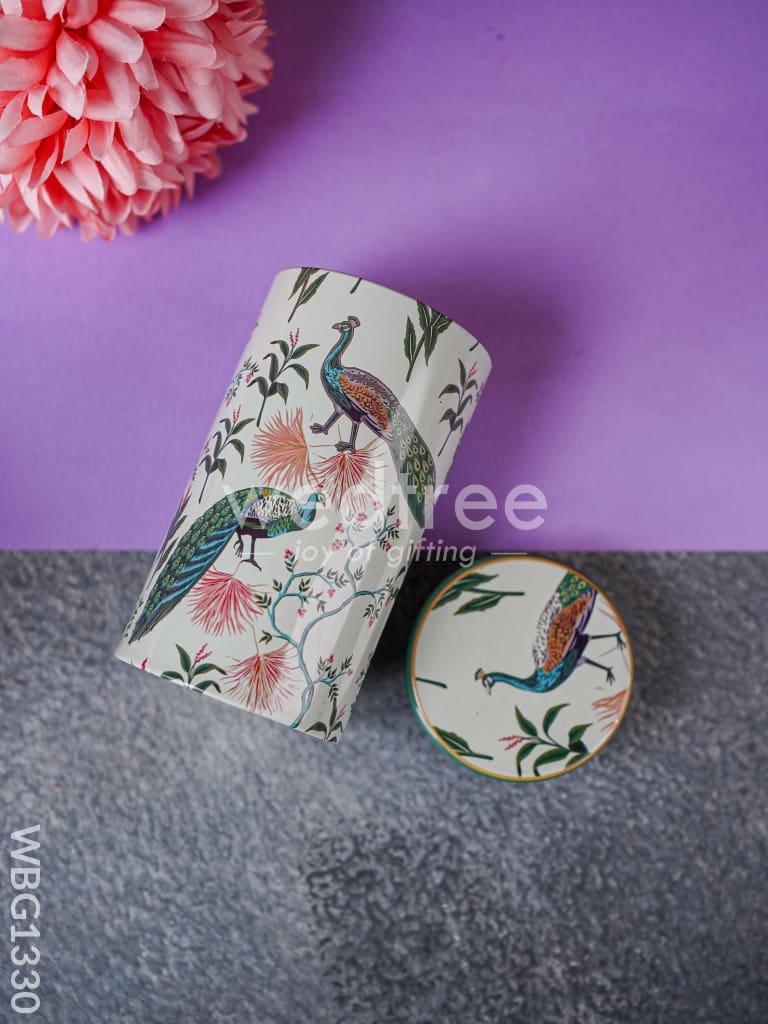 Floral Printed Tin Jar - WBG1330